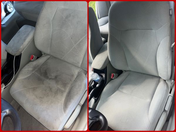 Before and after seat shampoo detailing 