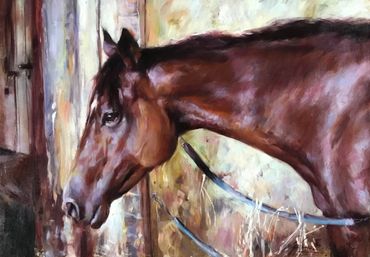 Horse portrait painting by Glenn Harrington 