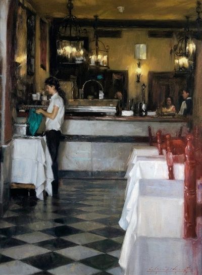 Spanish Cafe painting by Glenn Harrington 