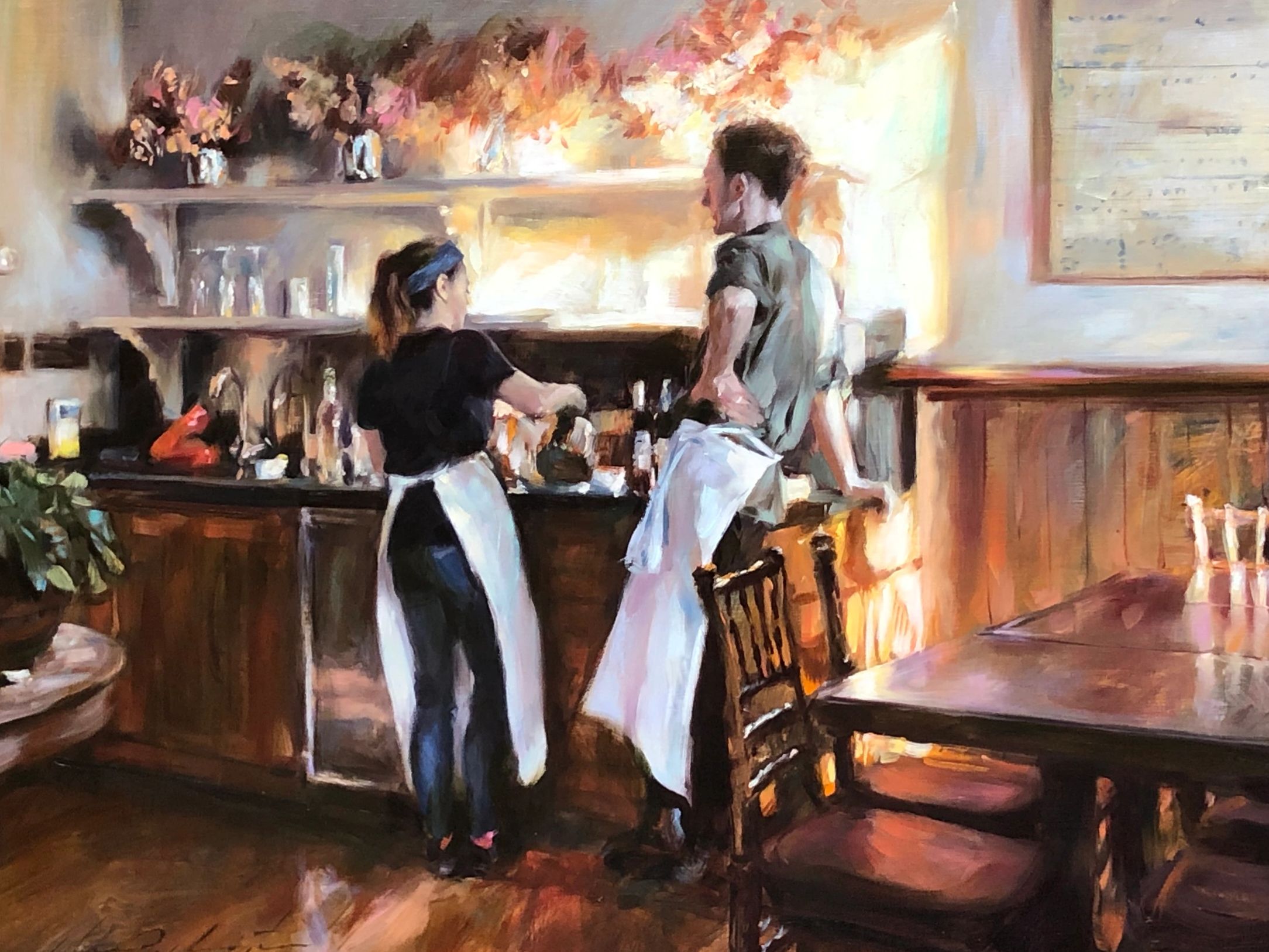 Restaurant painting by Glenn Harrington 