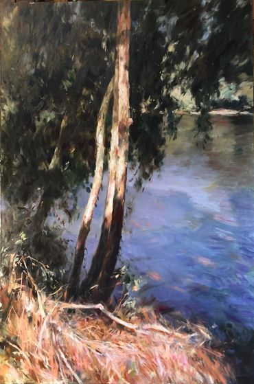 Pennsylvania River Sycamore painting by Glenn Harrington   