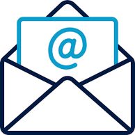 Icon of an envelope with an email symbol inside.