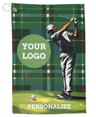 CUSTOM GOLF TOWEL WITH YOUR LOGO