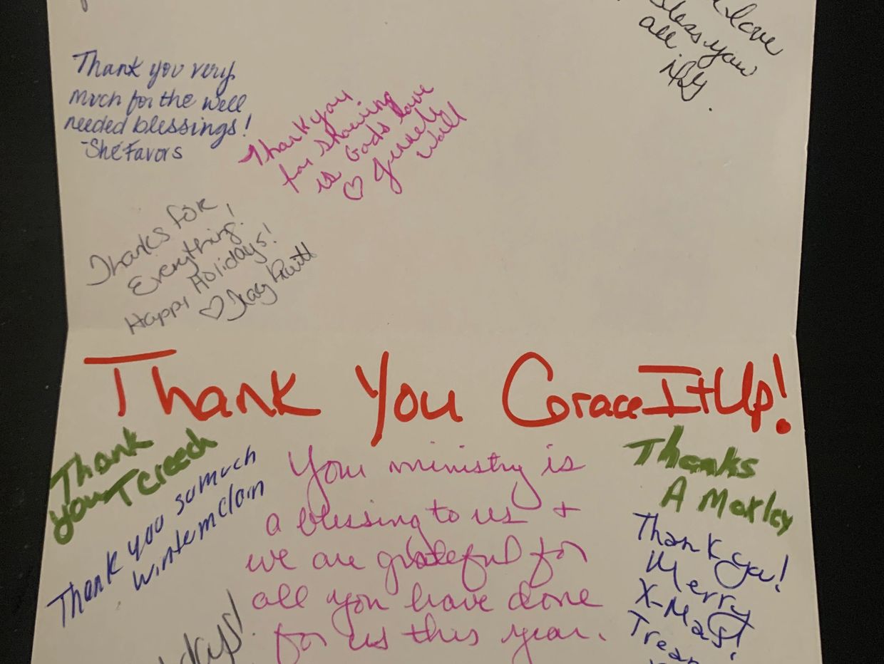 WOW!! We received  2 WONDERFUL THANK YOU CARDS from our sisters at Anson Womens! WE ARE BLESSED!