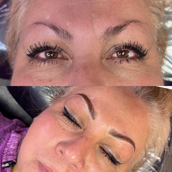 Before and after Combo brows