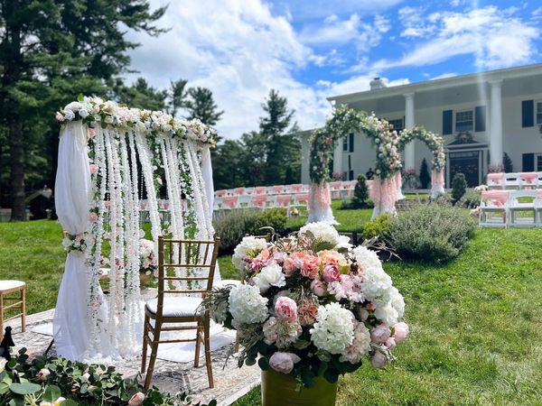 Traditional wedding, custom floral arrangement