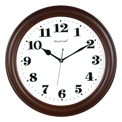 Silent sweep round shape wooden wall clock from Wood Craft. Thick numbers on dial to see time eas