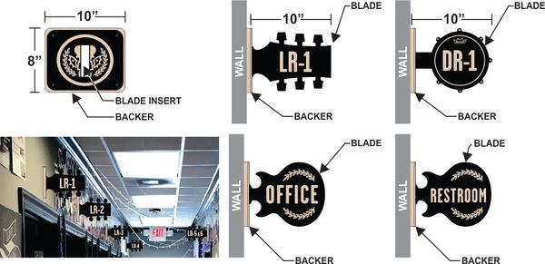 Stasined Plywood blade sign, CNC carved wood sign