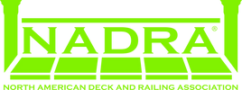 North American Deck and Railing Association (NADRA) logo, Showcasing EZ Deck's industry affiliation 