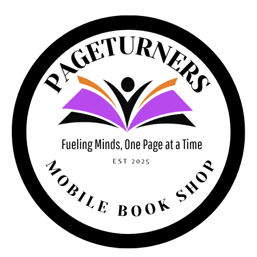 Abstract logo of an open book with orange and purple pages.