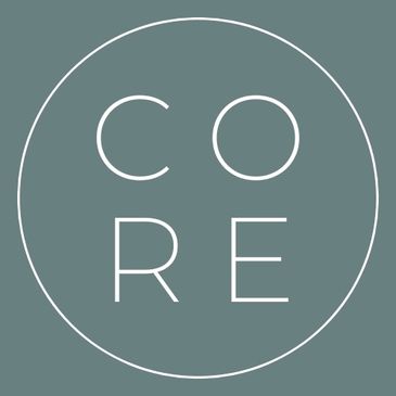 Minimalist logo with the word 'CORE' inside a circle.