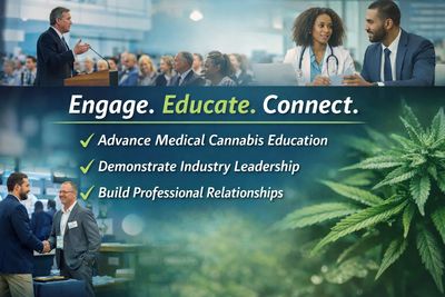 Medical cannabis education event promoting engagement and professional connections.