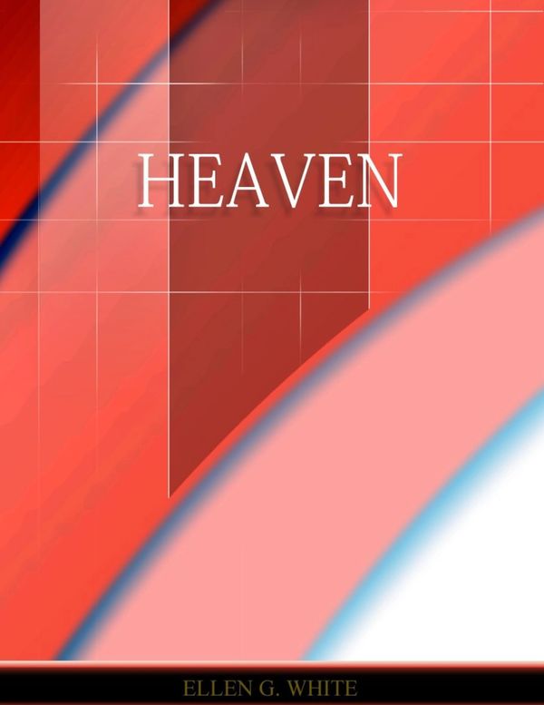 Abstract red design with the word "HEAVEN" as the title.