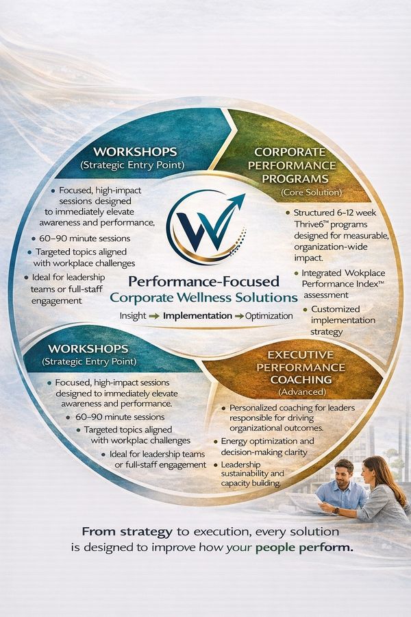 Corporate wellness solutions focusing on workshops, performance programs, and executive coaching.