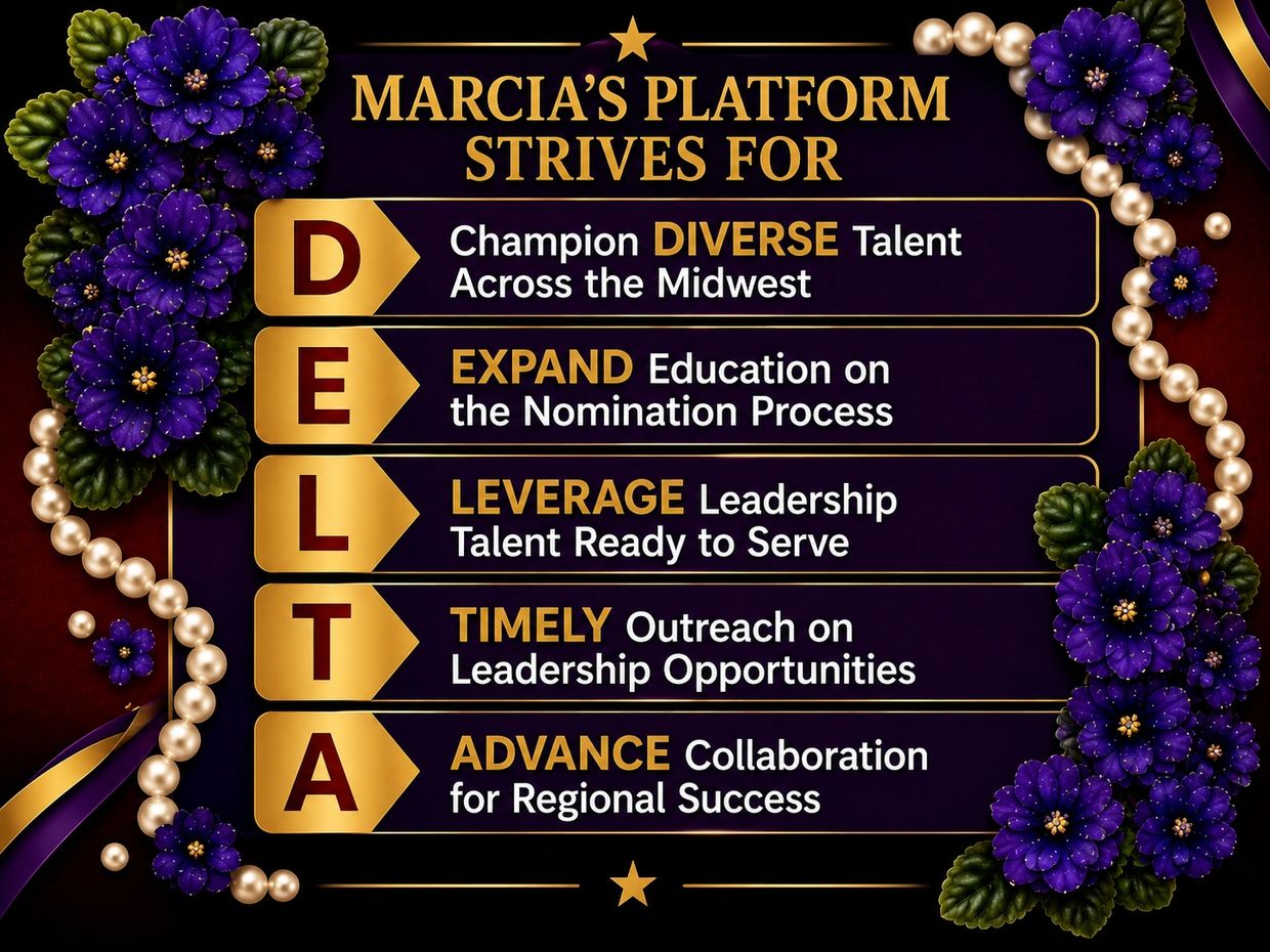 Marcia's DELTA platform promotes diverse talent and leadership opportunities in the Midwest.