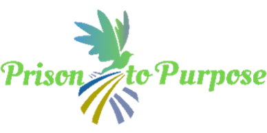 A colorful hummingbird logo with phrase 'Prison to Purpose'.