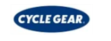 Cycle Gear logo with blue oval background.