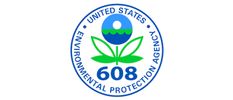 Logo of the United States Environmental Protection Agency with a flower and number 608.