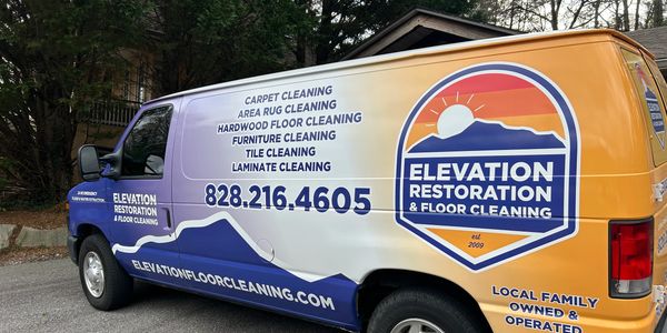 Our Elevation Restoration service van represents local professional floor, furniture, & rug cleaning