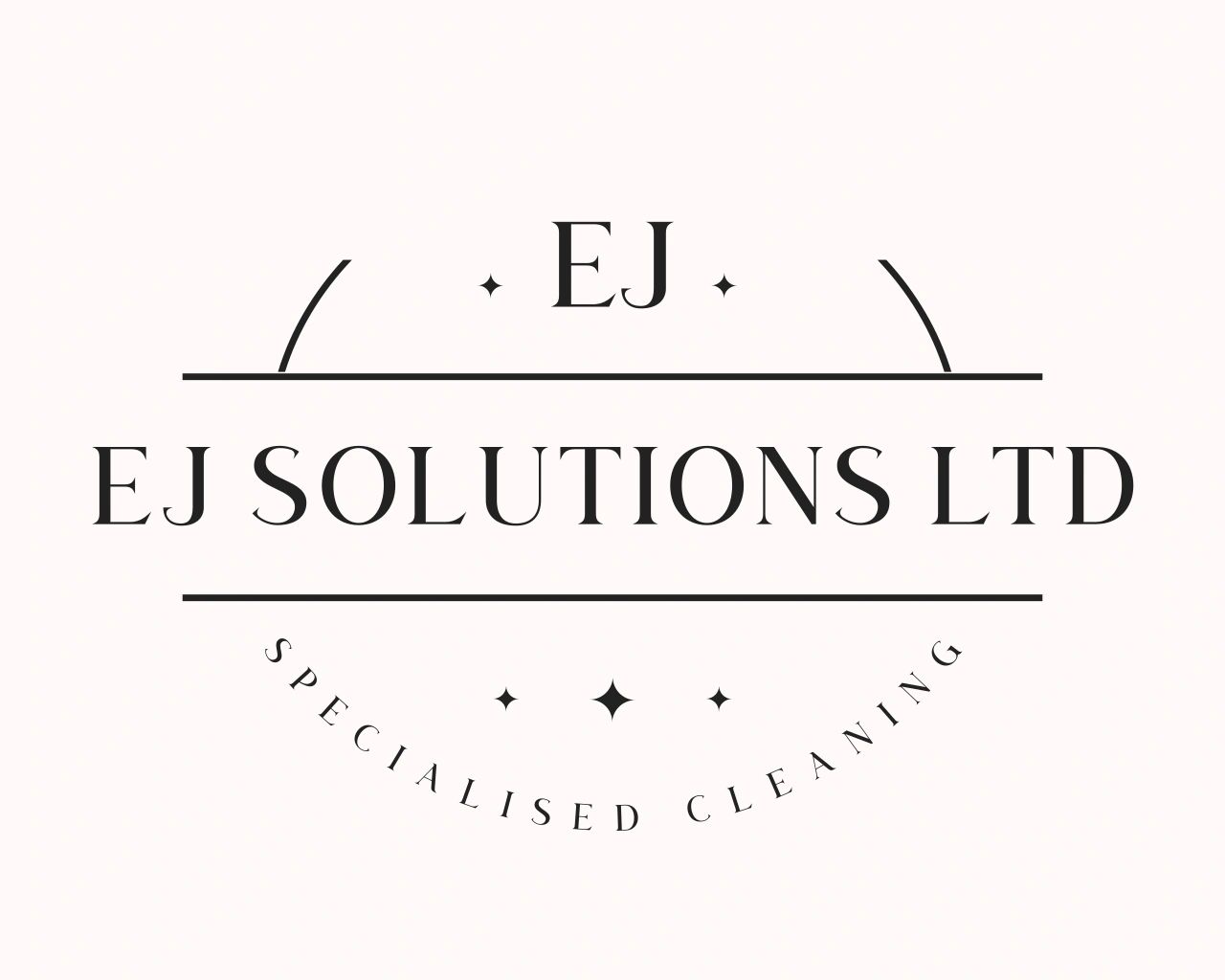 Elegant logo for EJ Solutions Ltd, specialised cleaning services.