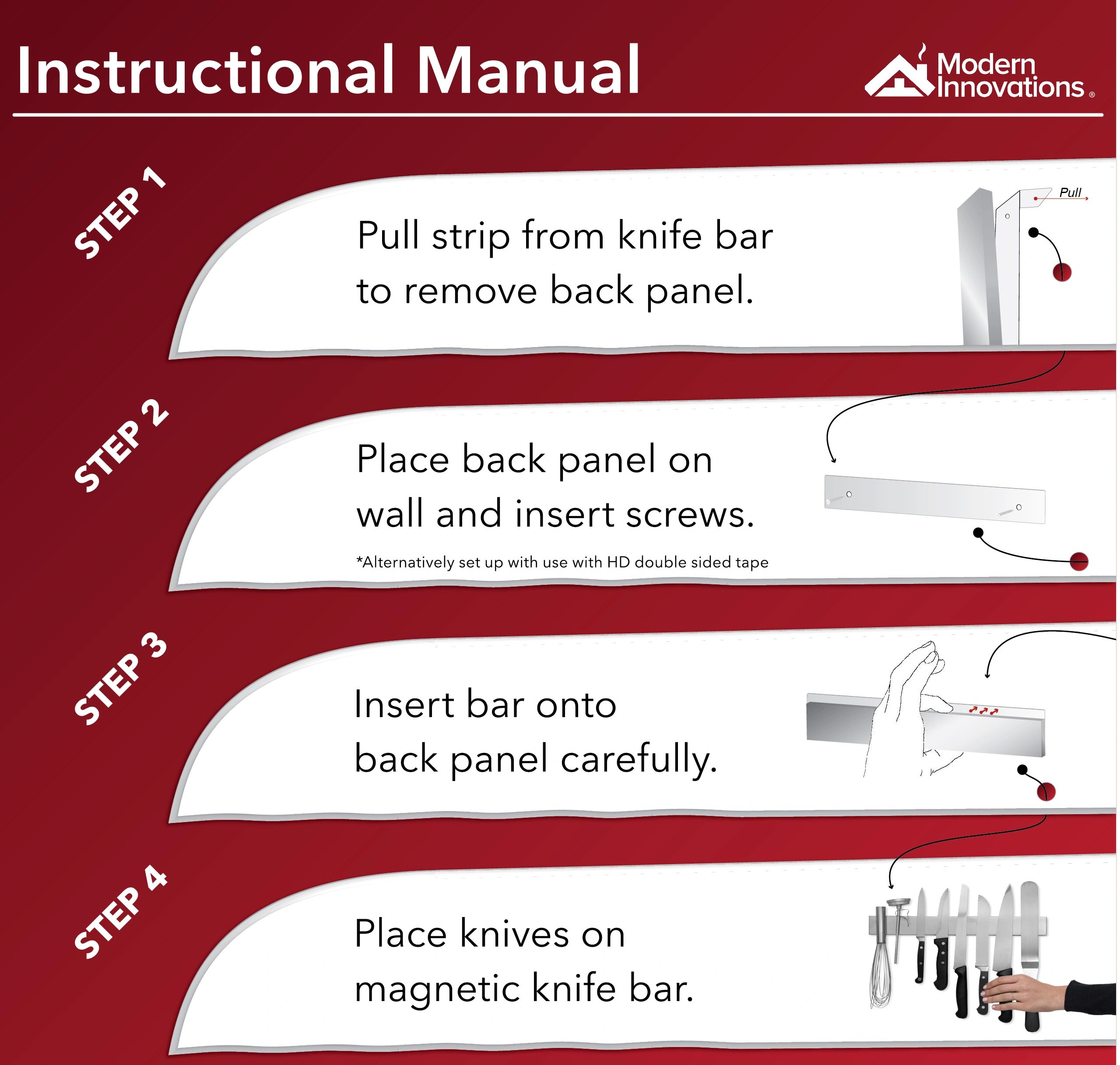 Modern Innovations 16 Inch Stainless Steel Magnetic Knife Bar with Mul –  Stock Your Home