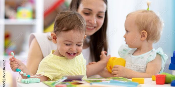 teacher with children