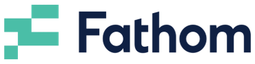 Logo of Fathom with a teal and navy design.