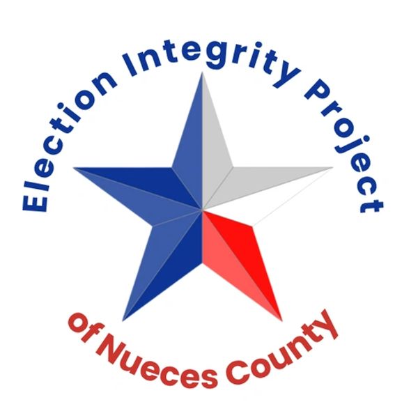 Logo of the Election Integrity Project of Nueces County with a patriotic star.