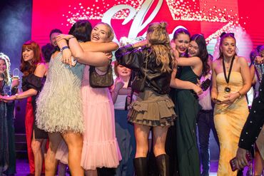 Celebrating on stage at ShowTops