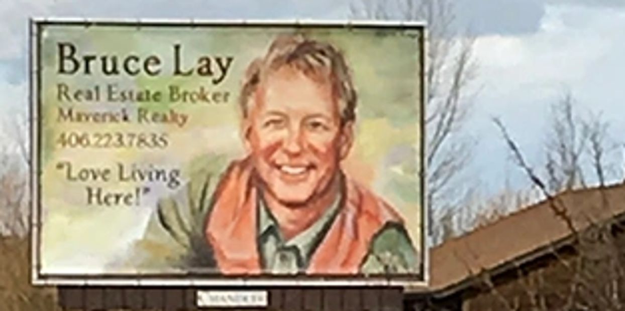 Marie Antoinette's Portrait Art on a Billboard in Livingston, Montana.