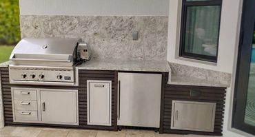 BBQ island with granite counter top