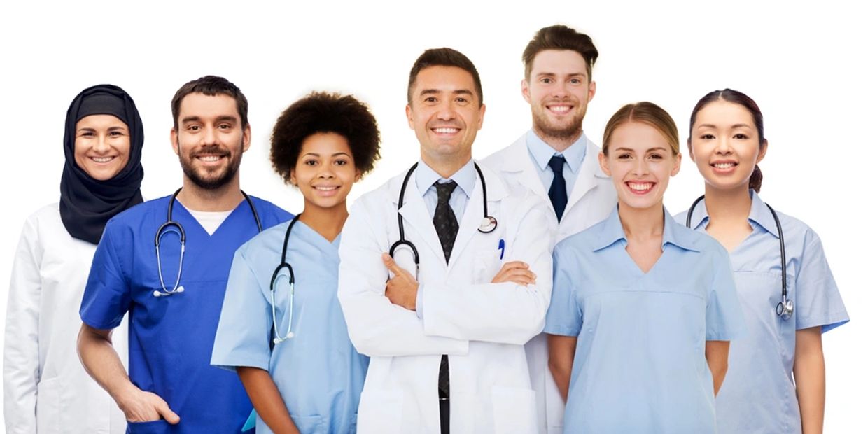 a team of medical professionals posing together 