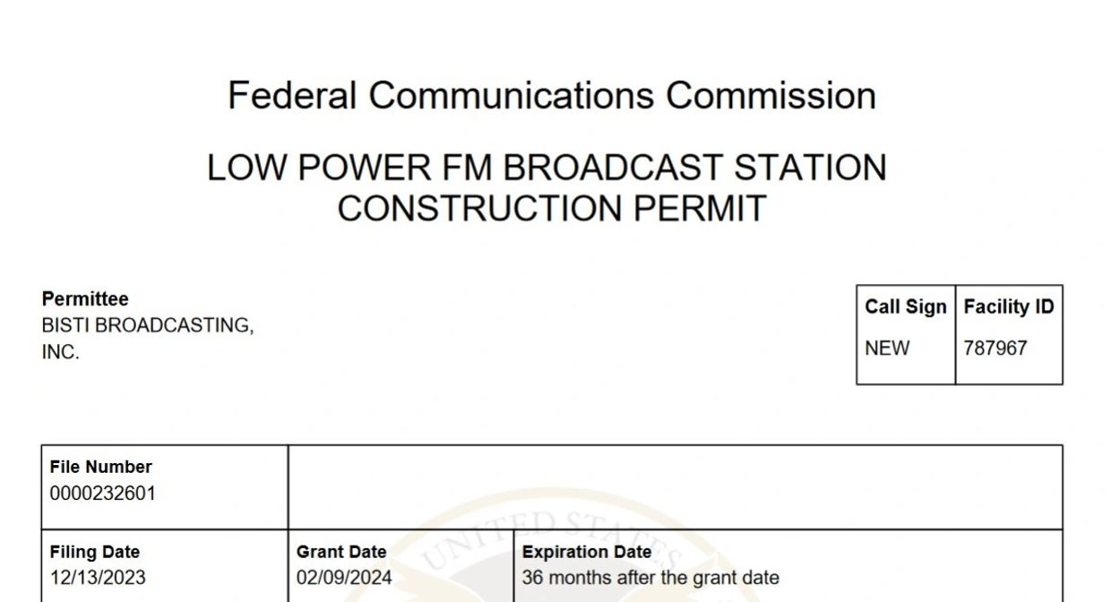 FCC Construction Permit