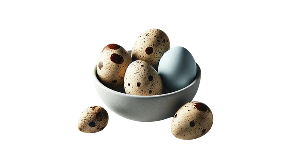A bowl of celadon and coturnix quail eggs