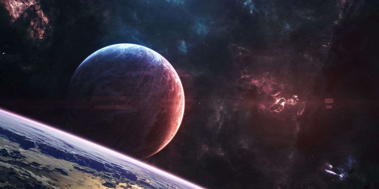 Image of Earth and Mars from space