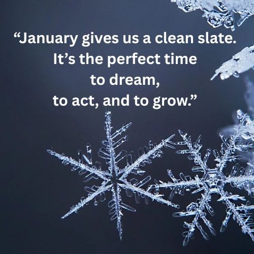 "January gives us a clean slate. It's the perfect time to dream, to act, and to grow."