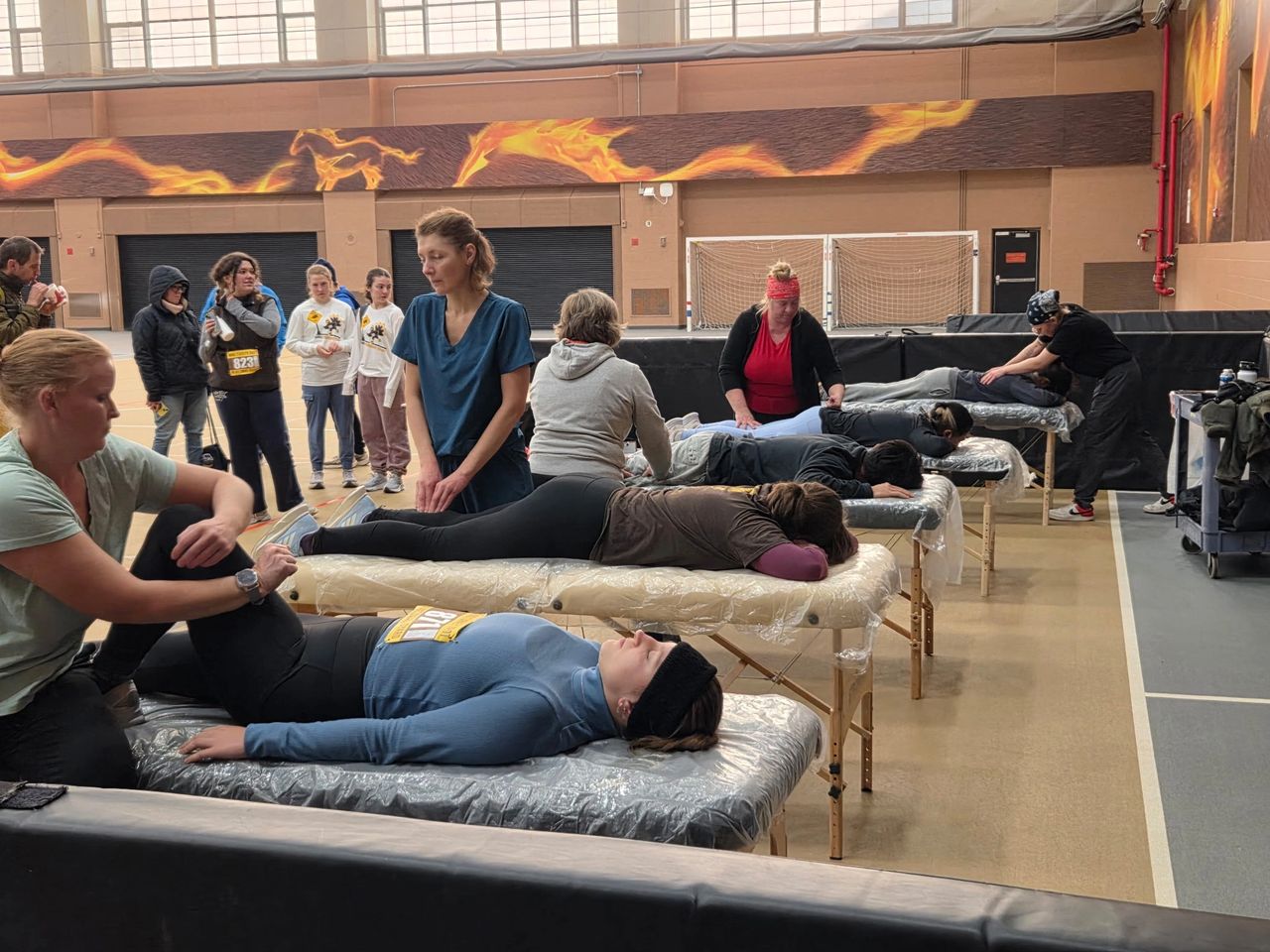 KCHA students providing post-event massages. 