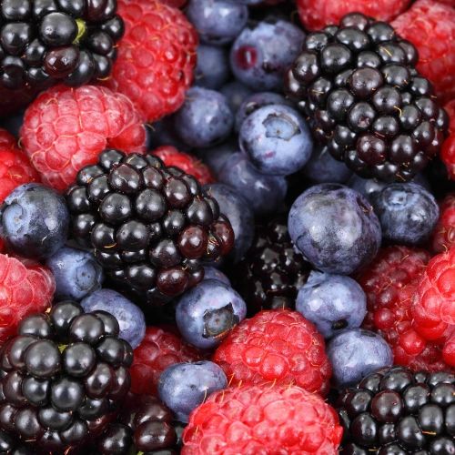 Raspberries, blueberries, and boysenberries