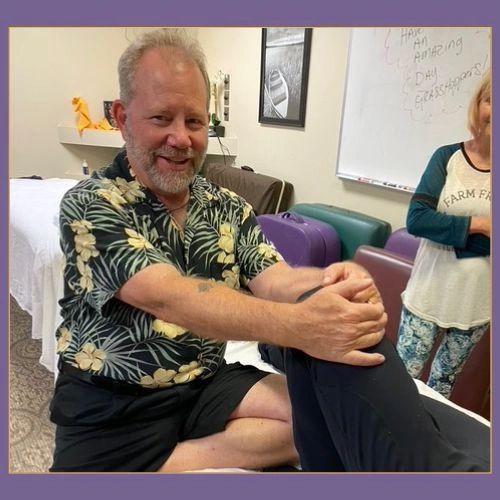 Pete modeling a technique during a training session.