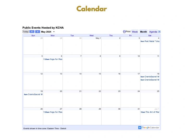 Picture of the calendar