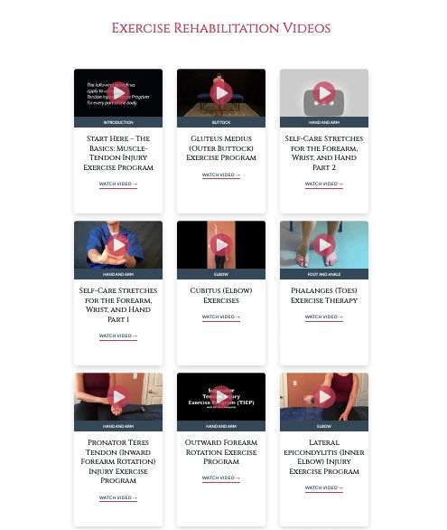 Screenshot of Dr. Benjamin's videos