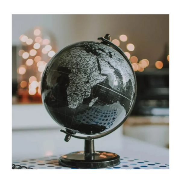 Globe showing where CSV files can come from and where they go throughout the world