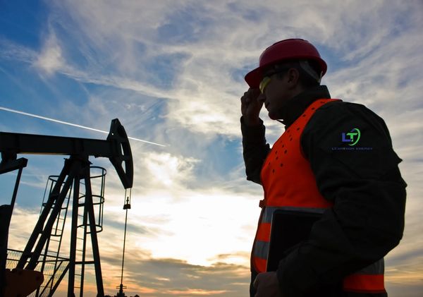 A LexaThon employee surveys an oil well