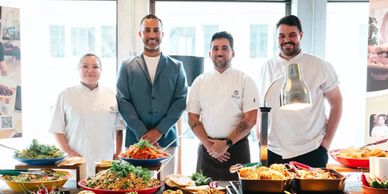 Pop-up catering station with fresh food and professional service for London office events.