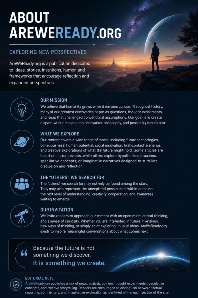 AreWeReady.org explores new perspectives with ideas, stories, and humor to inspire curiosity and innovation.