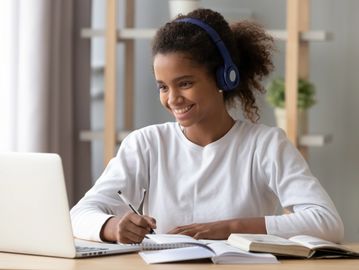 Student on laptop