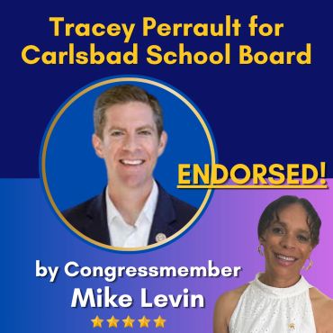 Campaign endorsement for Tracey Perrault by Congressman Mike Levin.