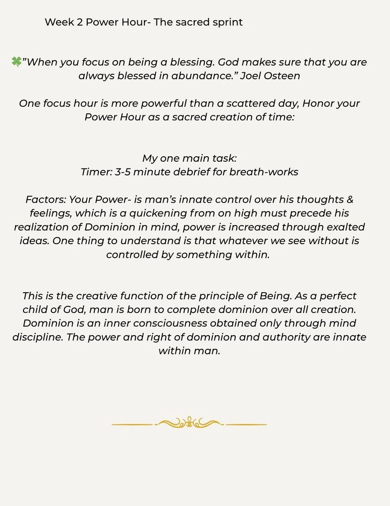 Inspirational text on focus, power, and dominion inspired by Joel Osteen's quote.