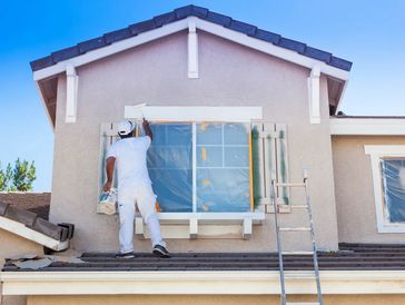 Painting an exterior wall