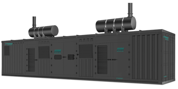 Large industrial optiprime power generator unit with dual exhausts.